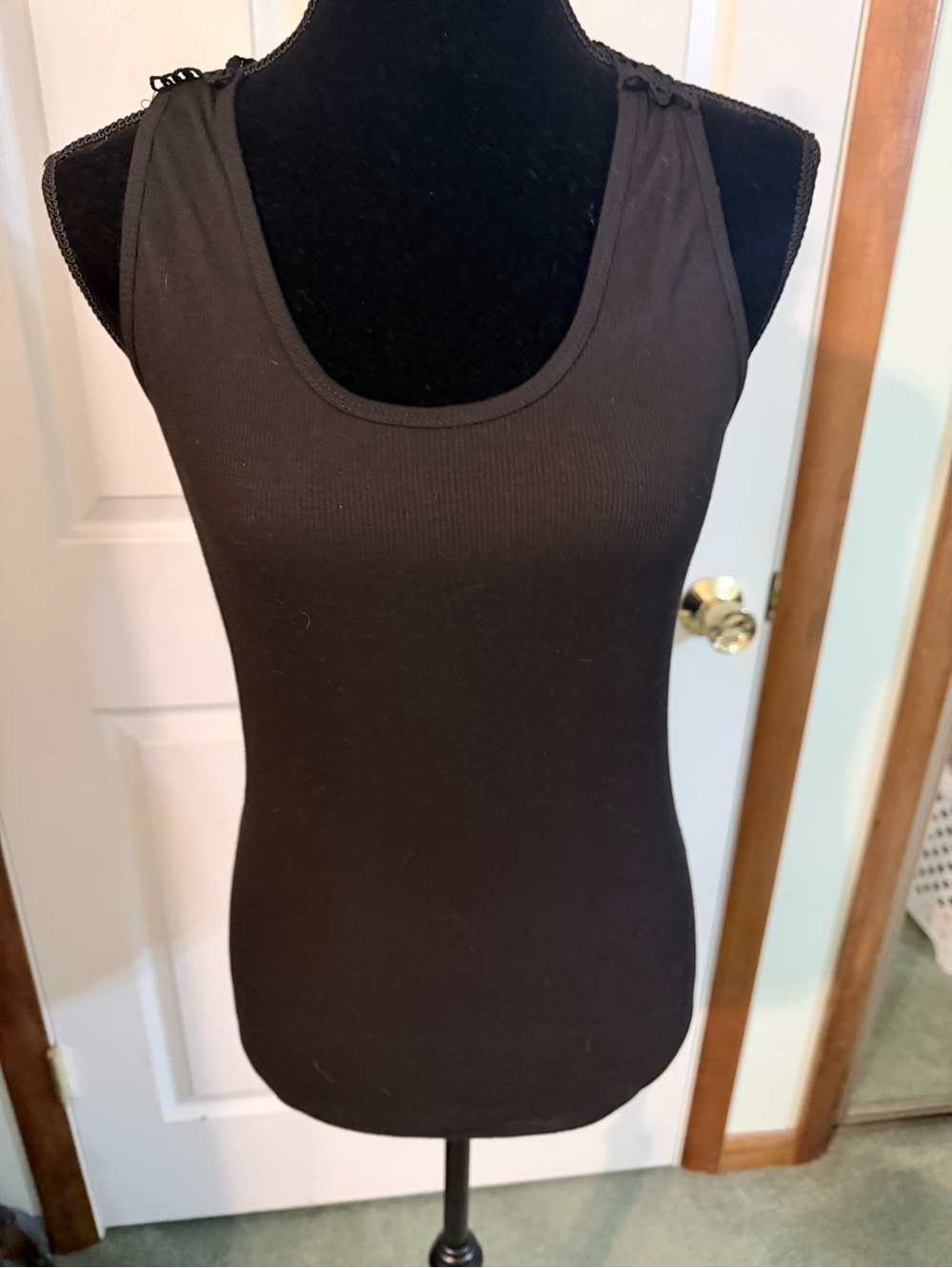 Women's Black Ribbed Tank Top